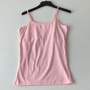 NWOT peach / pink Spaghetti Strap tank shelf bra sz L